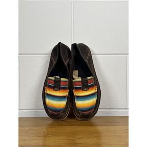 Ariat Brown Serape Stripe Slip-On Loafers Women's Size 7.5B Casual Runs Small 7